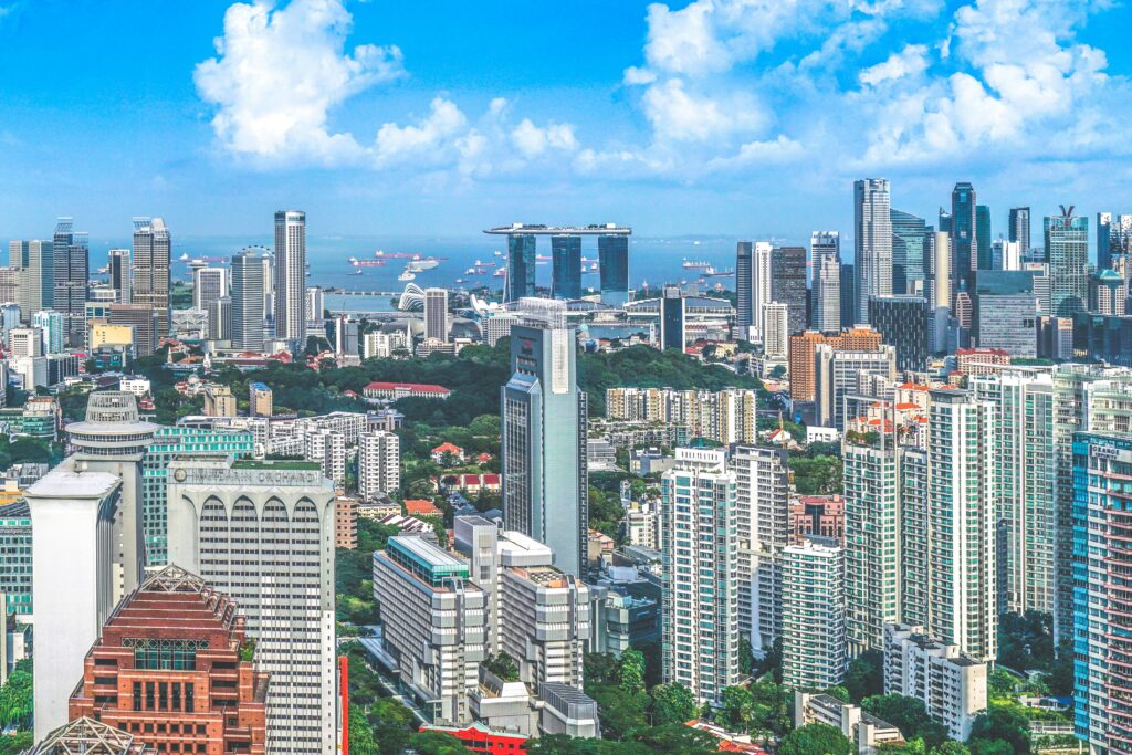 Singapore City Skyline View 