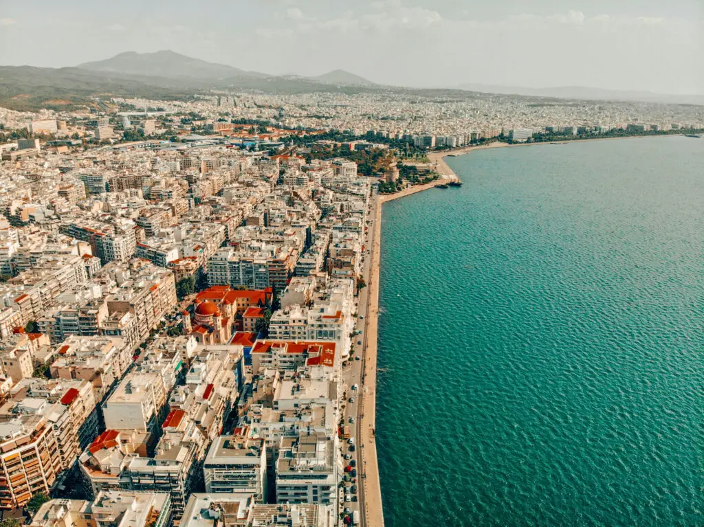 Arial View of Thessaloniki by the coast- Best Places to Visit in Greece